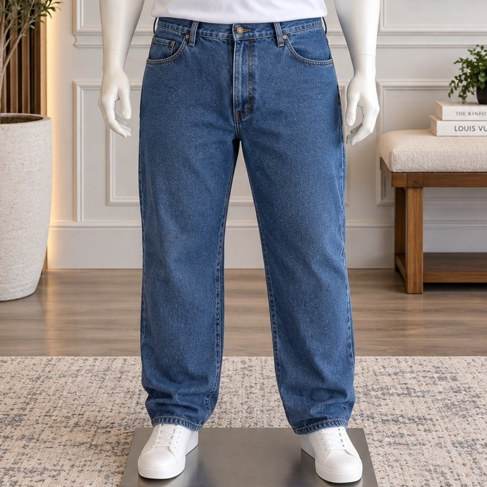 Rustler Mens Jeans Blue Straight Leg Denim 44 x 29